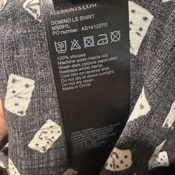 All Saints Men's Domino print button up shirt - viscose - rock n roll - Picture 5 of 5